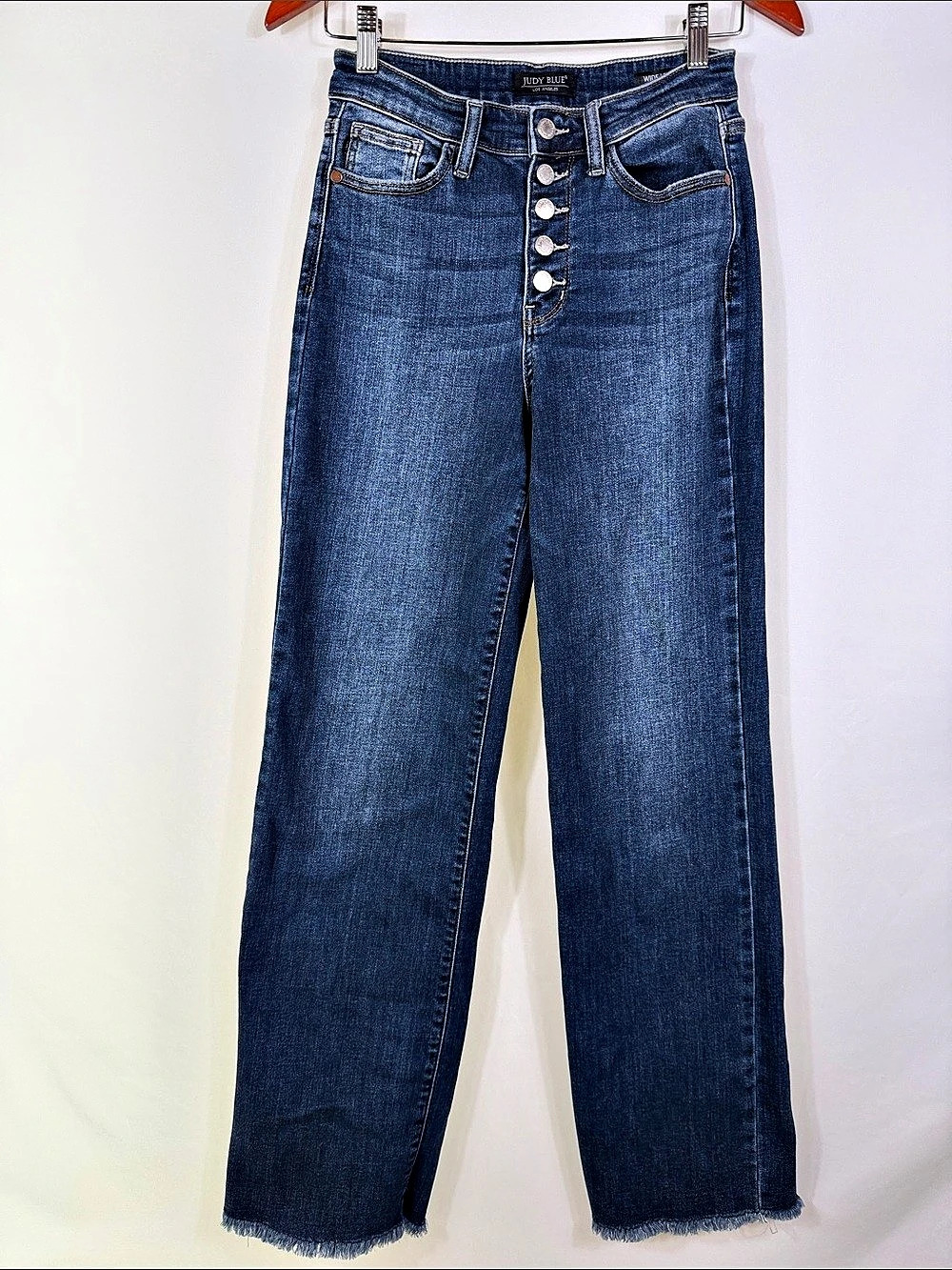 Judy Blue High Rise Button Fly Wide Leg Jeans. Womens Size 3 / 26. Stretch